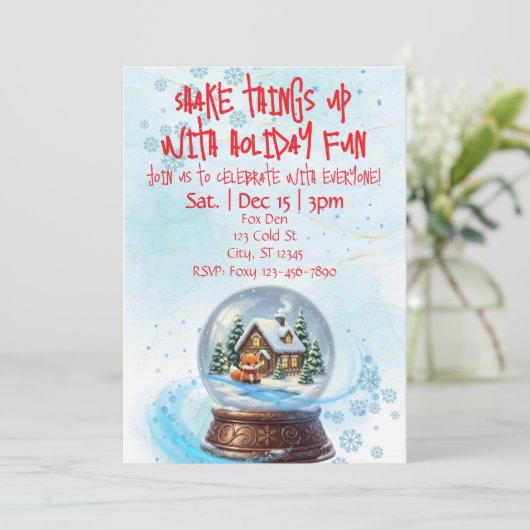 Shake Things Up Holiday Fun, Snow Globe Fox 招待状 (スタンド正面)