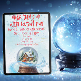 Shake Things Up Holiday Fun, Snow Globe Fox  招待状