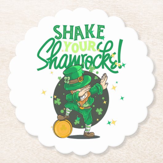 Shake your shamrock, St Patricks day, Slainte ペーパーコースター (正面)