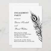 Shake your Tail Featers婚約パーティ（白） 招待状 (正面/裏面)