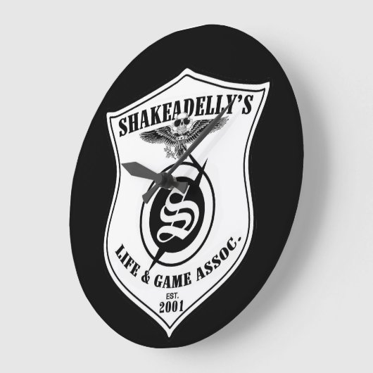 Shakeadellys_Uhr_Logo ラージ壁時計 (傾斜)