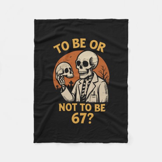 Shakespeare 67 Meme Funny Skeleton Nerd Halloween フリースブランケット (正面)