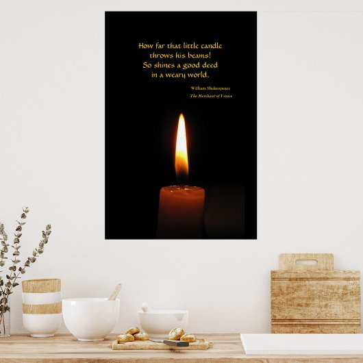 Shakespeare Candle Flame Quotation ポスター (キッチン)