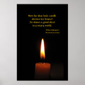 Shakespeare Candle Flame Quotation ポスター (正面)