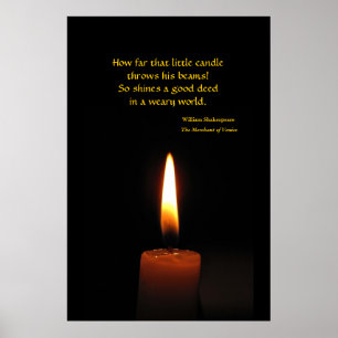 Shakespeare Candle Flame Quotation ポスター