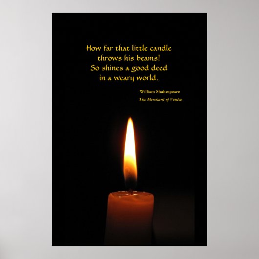 Shakespeare Candle Flame Quotation ポスター (正面)