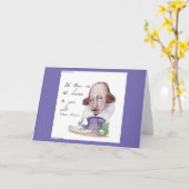 Shakespeare Caricature & The Tempest Quote  カード (黄色い花)