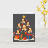 Shakespeare English Literature Christmas Tree Xmas カード (黄色い花)