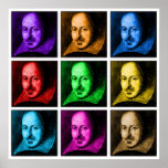 Shakespeare Pop Art ポスター<br><div class="desc">This colorful pop art version of Shakespeare is a fun way to express your love of the Bard of Avon. Available on a wide range of t-shirts and gifts.</div>