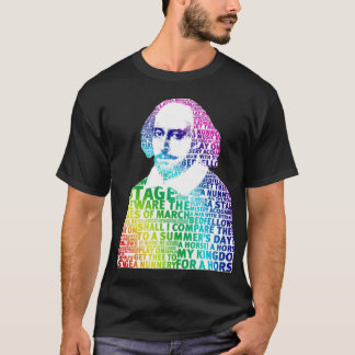 shakespeare rainbow design no white surround backg tシャツ