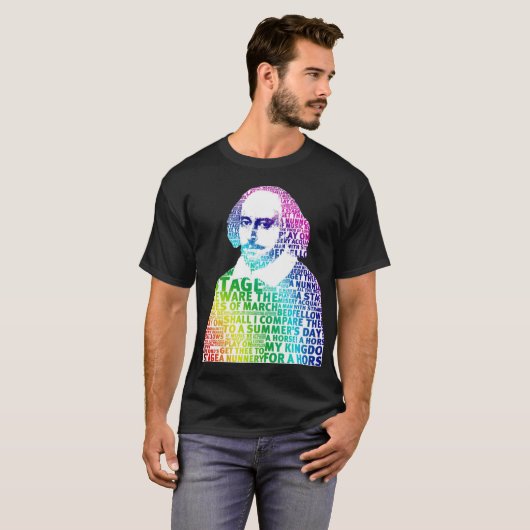 shakespeare rainbow design no white surround backg tシャツ (正面フル)