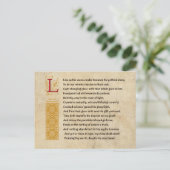 Shakespeare Sonnet 60 (LX) on Parchment ポストカード (スタンド正面)