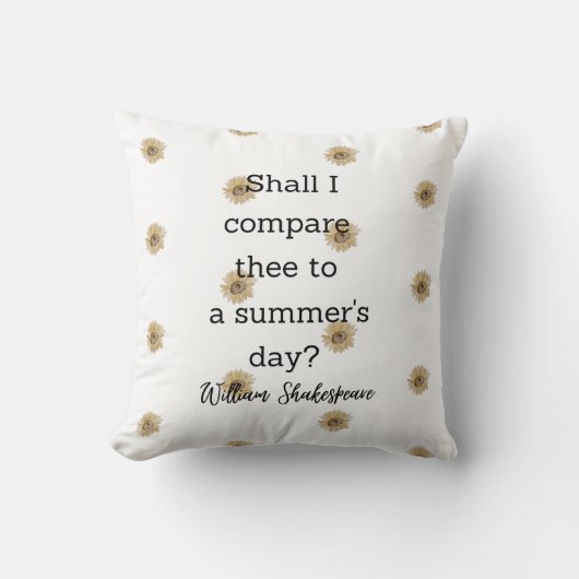 Shakespeare Summer Quote Decor For Home クッション (正面)