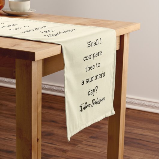 Shakespeare Summer Quote Decor For Home ショートテーブルランナー (インサイチュ)