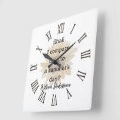 Shakespeare Summer Quote Decor For Home スクエア壁時計 (傾斜)