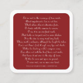 Shakespeare's Sonnet 116 Square Magnet スクエア名刺 (正面)