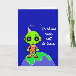 Shakespearian w/ Alien Birthday Card by Jo Images 案内状