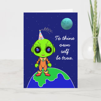 Shakespearian w/ Alien Birthday Card by Jo Images 案内状