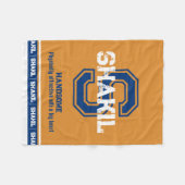 Shakil nameスポーツのモノグラムのゴールデンブルーを意味する フリースブランケット (正面(横))