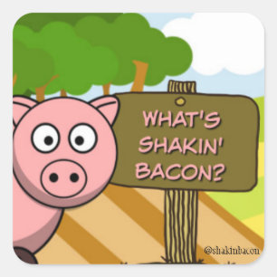 SHAKINのベーコンのかわいいブタはである何 スクエアシール