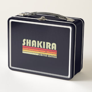 SHAKIRAネームパーソナライズされたレトロヴィンテージ80s 90s Bi メタルランチボックス