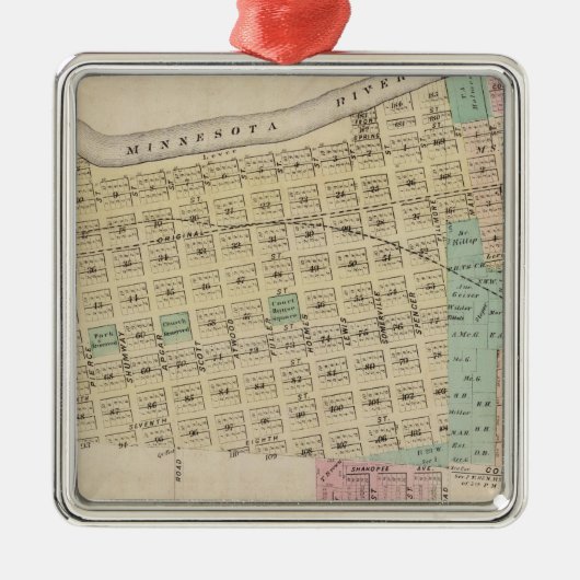 Shakopee、スコット郡、ミネソタ メタルオーナメント (正面)