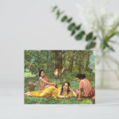 Shakuntala Patralekhana by Raja Ravi Varma ポストカード (スタンド正面)