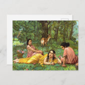 Shakuntala Patralekhana by Raja Ravi Varma ポストカード (正面/裏面)