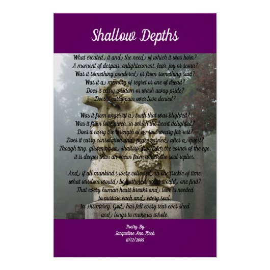 Shallow Depths 詩 ポスター (正面)