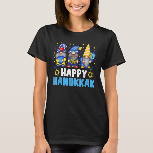 Shalom Gnome Happy Hanukkah Chanukkah Jewish Dreid Tシャツ (正面)