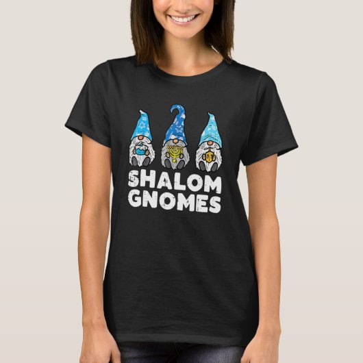 Shalom Gnomes Jew Hanukkah Pajamas Chanukah PJs W Tシャツ (正面)
