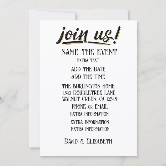 SHALOM INVITATION 招待状 (裏面)