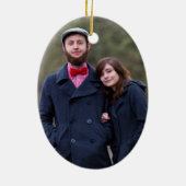 Shalom Peace on Earth Hanukkahホリデーフォト セラミックオーナメント (裏面)