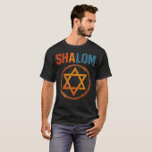 Shalom Retro Star David Jewish Peace Hebrew Jew Tシャツ (正面フル)