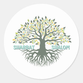 Shalom Tree of Life Ez Hachaim Jewish ラウンドシール