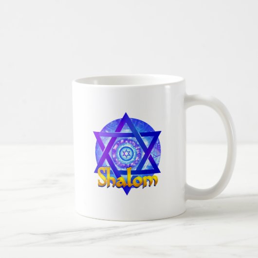 SHALOM with Star of David Medalion コーヒーマグカップ (右)