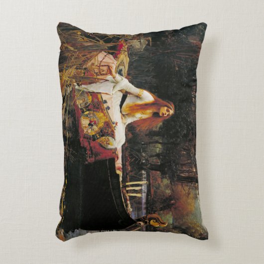 Shalottの女性、ジョンのウォーターハウスによるc. 1888年 アクセントクッション (正面(垂直))