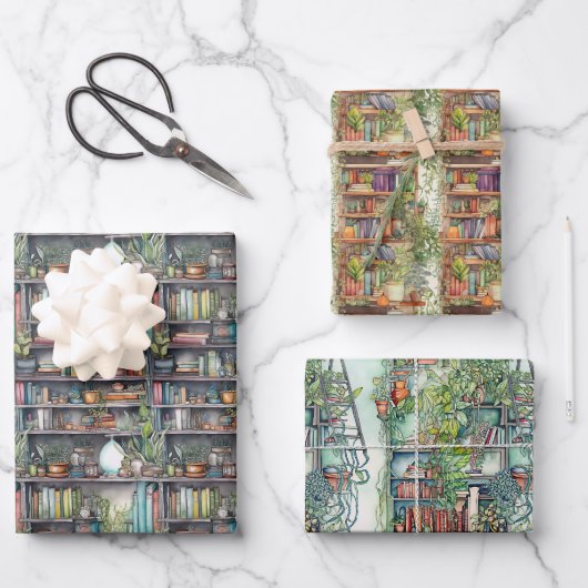 Shalvah - Bücher Geschenkpapier Set ラッピングペーパーシート (正面)