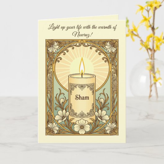 Sham Candles for Haft-Sin Guiding Light カード (黄色い花)