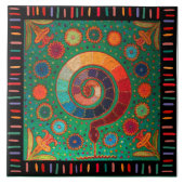 Shaman Huichol Celestial Serpent タイル (正面)