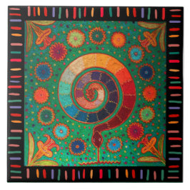 Shaman Huichol Celestial Serpent タイル