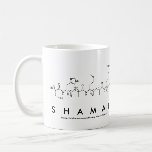 Shamarペプチド名mag コーヒーマグカップ (左)
