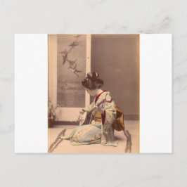 shamisenを遊んでいるヴィンテージの日本のな芸者 ポストカード