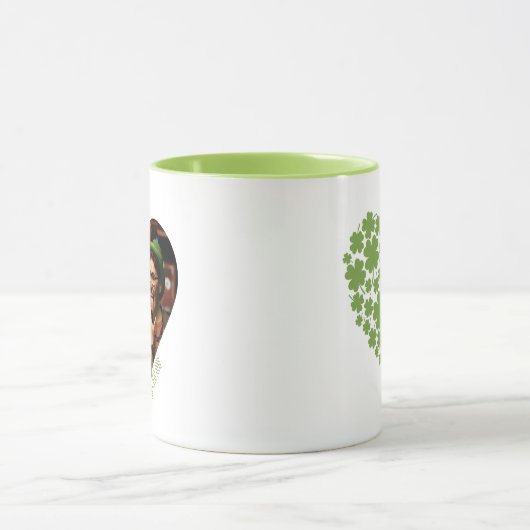 Shamrockとアイルランドのフォトマグになる幸運ハート マグカップ (中央)