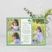 Shamrock 3-Photo Birthday Partyへの招待 招待状 (スタンド正面)