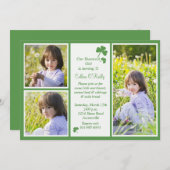 Shamrock 3-Photo Birthday Partyへの招待 招待状 (正面/裏面)