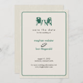 Shamrock Adirondackチェア日付を保存 セーブザデート (正面/裏面)