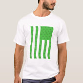 Shamrock  American Flag Square St Patricks Day Tシャツ (正面)