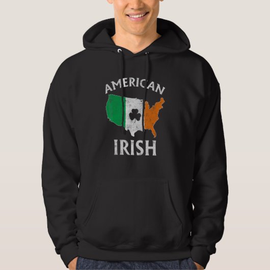Shamrock American Flag St Patrick's Day Irish Prid パーカ (正面)