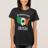 Shamrock American Flag St Patrick's Day Irish Prid Tシャツ (正面)